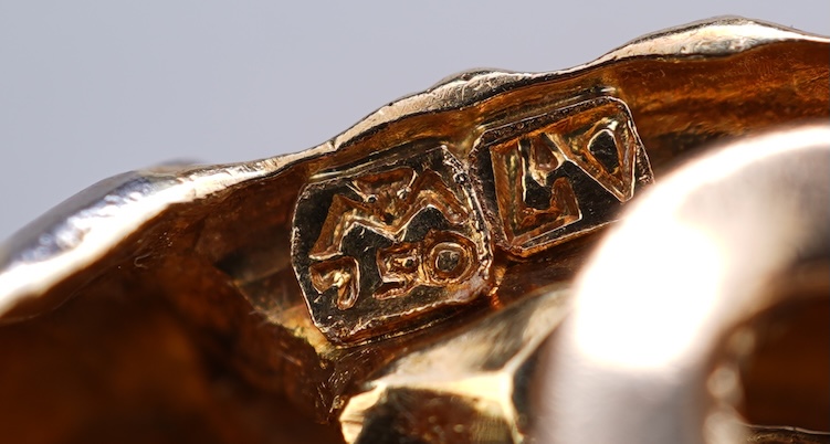 A pair of gold ear clips, Greece